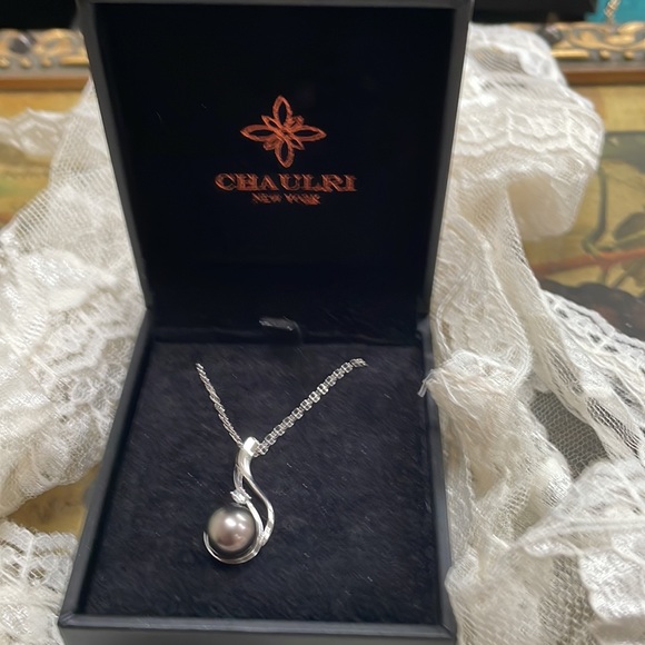 Chaulri Tahitian Black Pearl Pendant Sterling 925 Necklace - Picture 15 of 16